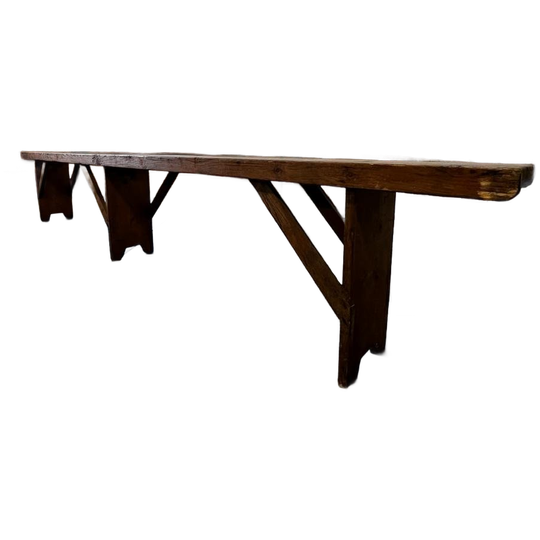 Vintage Xl Massief Houten Bank / Zitbank 1