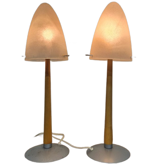 2 Vintage Japandi Stijl Jaren 90 IKEA Mushroom Lampen 1