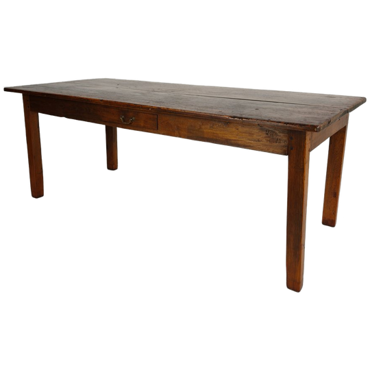 19e-eeuwse Franse Boeren Eettafel Met Lade 1