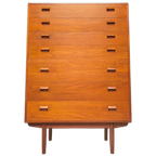 Vintage Tallboy Ladekast, Børge Mogensen Voor Søborg Møbelfabrik, Jaren 60 thumbnail 1