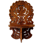 Antieke Houten Wandplank Houtsnijwerk thumbnail 1