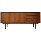 Vintage Houten Dressoir / Sideboard Met 2 Deurtjes En 3 Lades thumbnail 1