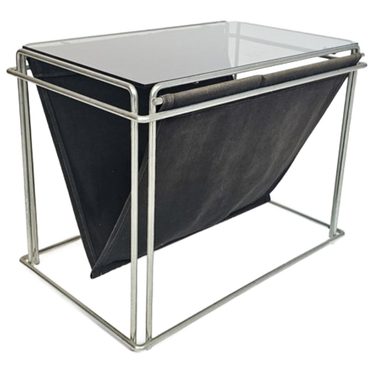 Max Sauze Studio - Side Table - Lectuurbak - Metaal -glas - 70s 1