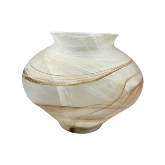 Beeldschone Vaas Gemarmerd Melkglas 1