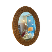 Decoratieve Ovale Rotan Spiegel