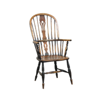 Elegante, Prachtige, Antieke Engelse Highback Windsor Eetkamerstoel