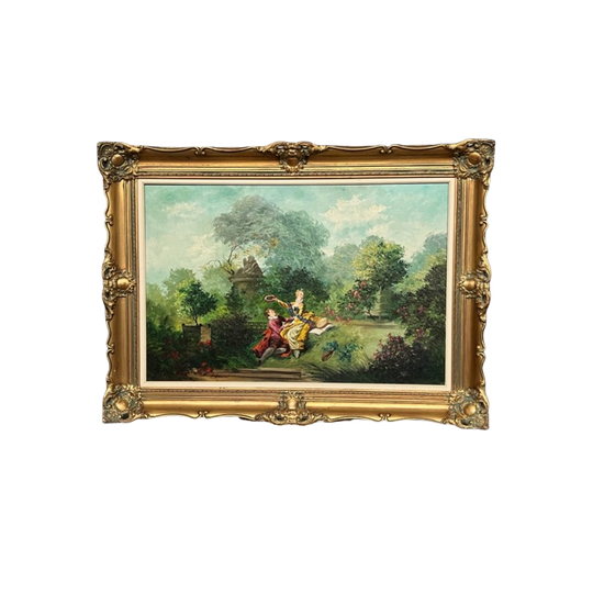 A.desmet “romantisch Tafereel”. Olieverf Op Doek. 1