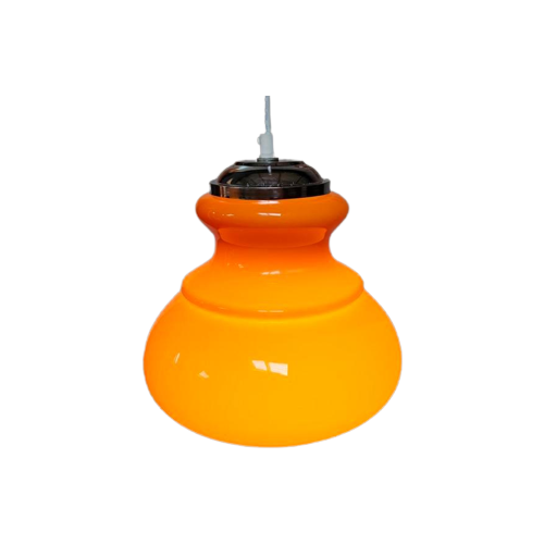 Vintage Hanglamp Oranje Glas
