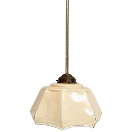 Gewelfde Glazen Art Deco Hanglamp, 1930’s 1