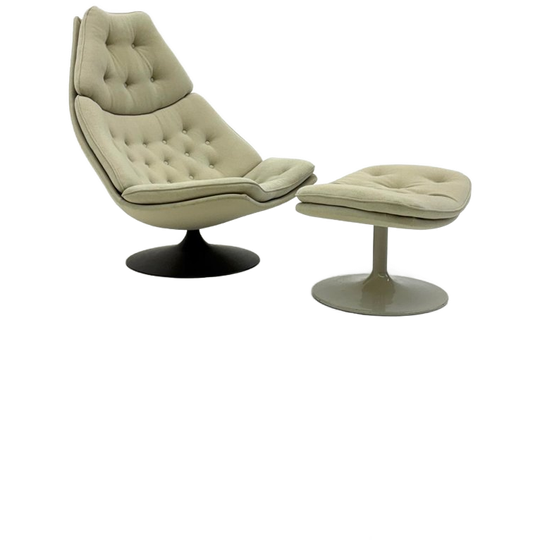 Artifort F588 Loungestoel Met Hocker Door Geoffrey Harcourt 1