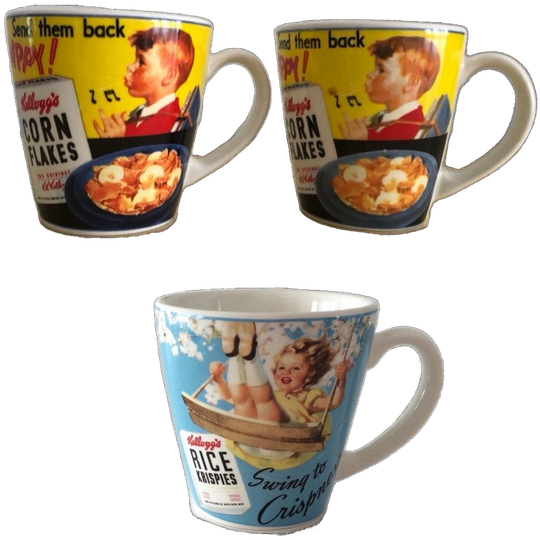 3 X Vintage Mok Of Beker Kellogg's Cornflakes 1