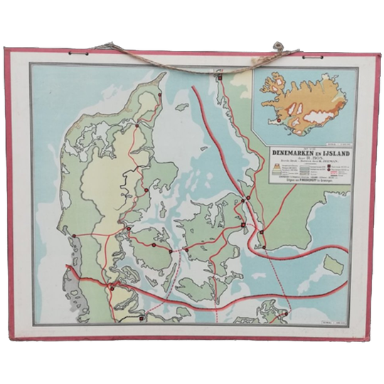 Kartonnen Schoolplaat Denemarken-ijsland 1