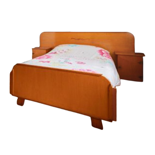 Handgemaakt Tweepersoons Bed Met Kast Uit Jaren 60 (fineer) 1