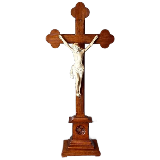 Houten Crucifix Met Bisquit Corpus 1