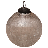 Groot Vintage Transparent Craquelé Glas Kugel | Kerst