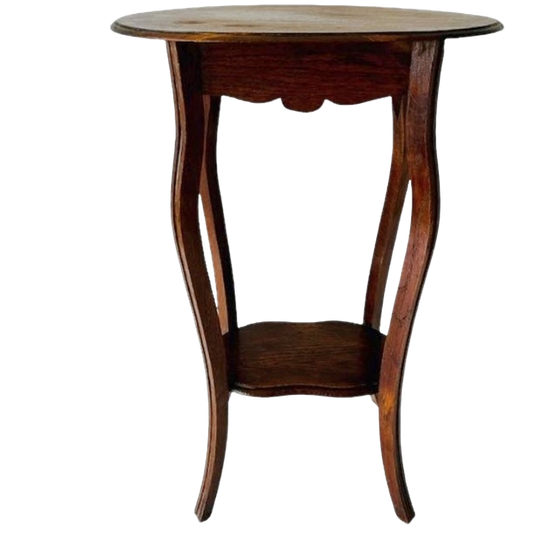 Elegante Hoge Vintage Art Nouveau Plantentafel Eiken 1920’s 1