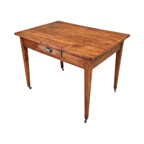 Antieke Franse Tafel Eettafel Kersenhout Met Lade