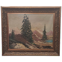 Vintage Berglandschap Schilderij Van Batoni, Midden20e Eeuw