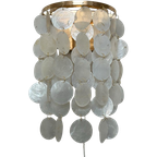 10Beschikbaar ! Capiz Schelpen Wandlampen Lamp Goud Frame Opaline Schelpen thumbnail 1