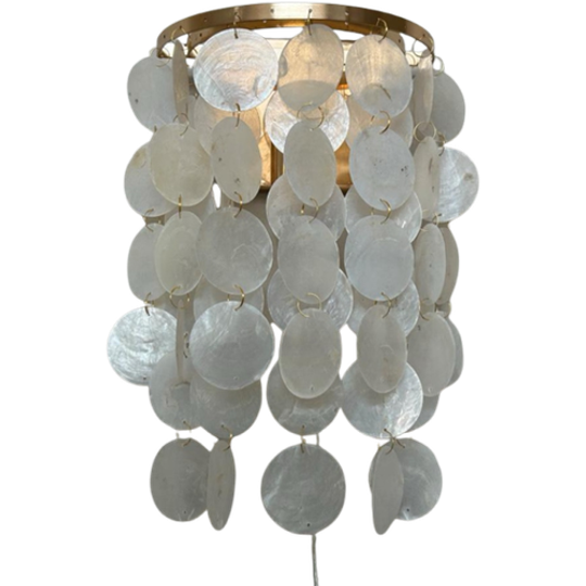 10beschikbaar ! Capiz Schelpen Wandlampen Lamp Goud Frame Opaline Schelpen 1