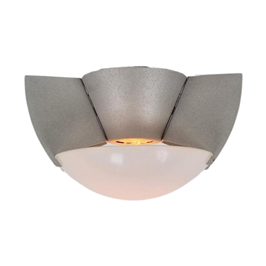 Vintage Solzi Luce Plafondlamp Papillon Melk Glas Lamp Italy 1