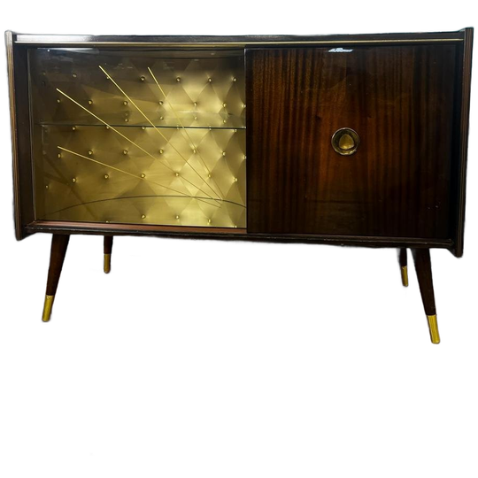 Vintage Kastje / Barkastje Met Vitrine 1