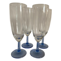 4X Champagneglas /Glazen Lichtblauwe Steel Luminarc