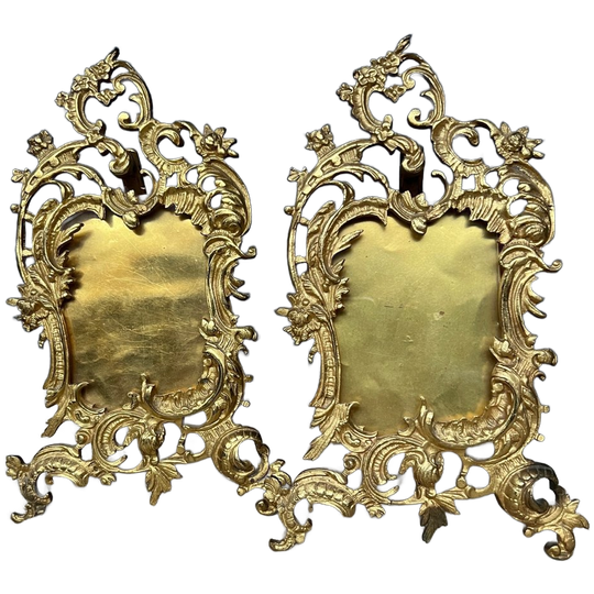 Paar Rococo Fotolijsten. Verguld Brons. 1