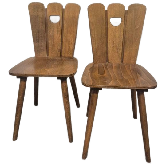 2 Brutalist Vintage Stoelen Frans Jaren 60. 1