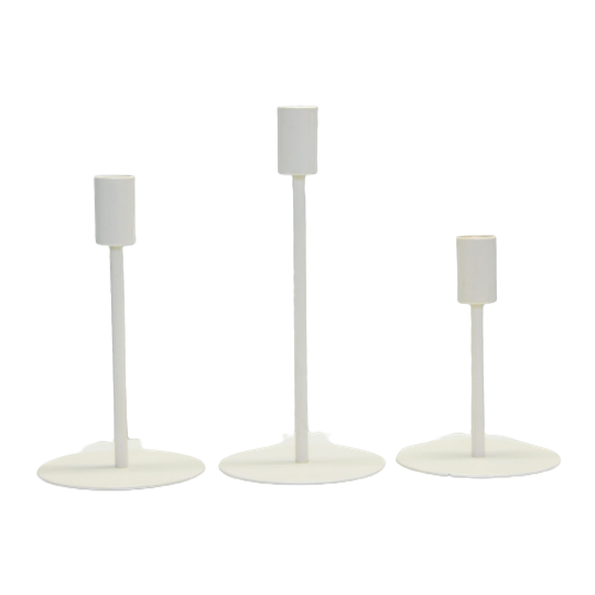Set Witte Metalen Kandelaars 1
