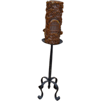 Kandelaar Smeedijzer Met Grote Kaars
