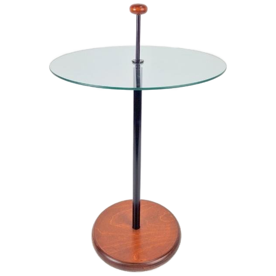 Post Modern Side Table Ball Handle Glas Bijzettafel 1980s 1