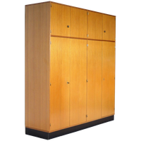 Grote Hoge 8-deurs Vintage Design Kledingkast In Teak, 1960s