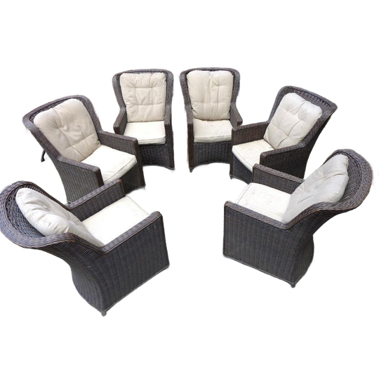 Set Van 6 Tuin Relax Wicker Stoelen 1