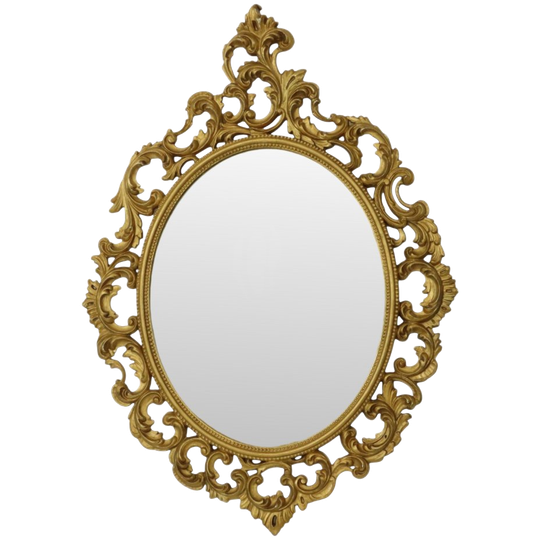Italiaanse Gouden Kuifspiegel Klassiek Rococo Stijl 86cm 1