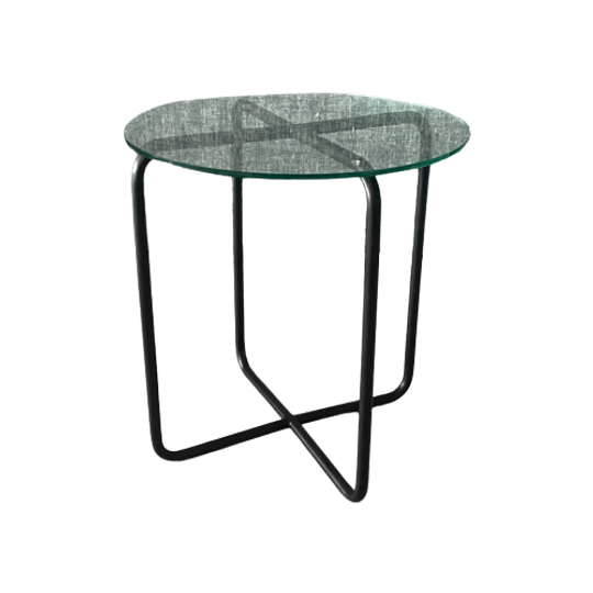 Vintage Bauhaus Glazen Bijzettafel 1