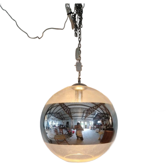 Vintage Glazen Spiegel Bal Globe Lamp 1