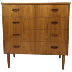 Scandinavisch Vintage Teak Fineren Ladekast Luvos thumbnail 1