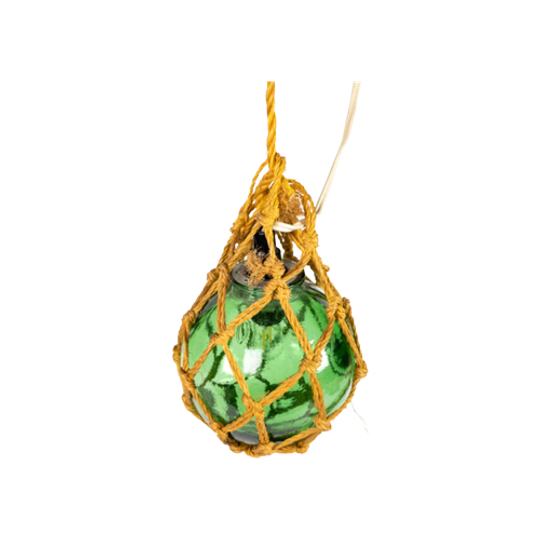 Vintage Glazen-bol-met-verlichting-en-macramé-hanger - 60's 1