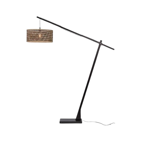 Good&mojo Vloerlamp Java - Bamboe Zwart|naturel - 175x50x207cm 1