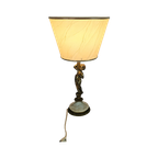 Art Nouveau Stijl - Tafellamp - Verguld - Engel - Marmer - 3E Kwart 20E Eeuw thumbnail 1