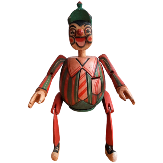 Grote Oude Zeldzame Houten Pinokkio Pop Italy 1