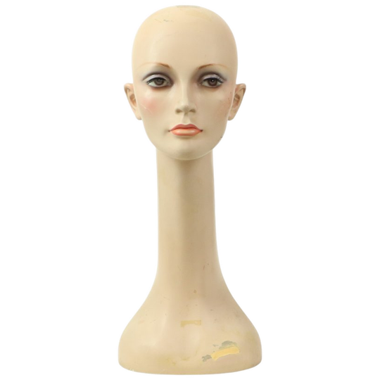 Grote Vintage Mannequin Etalage Hoofd Vrouw Paspop 52cm 1