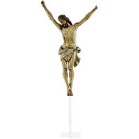 Corpus Hout Polychroom Antiek Christi 18de Eeuw Sculptuur Beeld 33cm