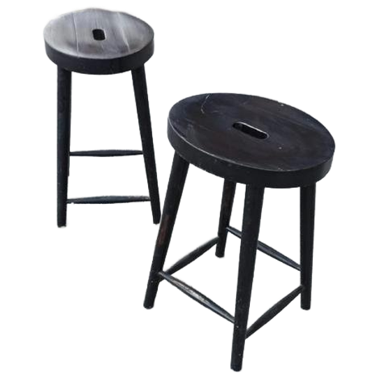 2 X Vintage Houten Kruk, P/p/s 1