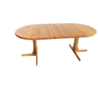 Vintage Deense Ronde Uitschuifbare Eettafel Tafel Massief Teak thumbnail 1