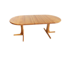 Vintage Deense Ronde Uitschuifbare Eettafel Tafel Massief Teak