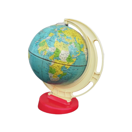 Vintage Blikken Wereldbol Rood 1