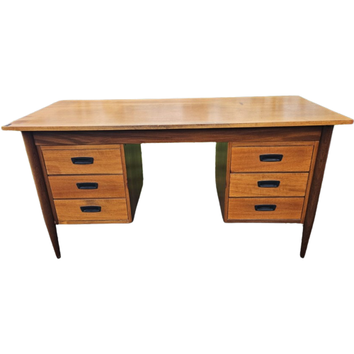 Vintage Bureau/Buro Met Ladenblokken, Nederland 1960'S