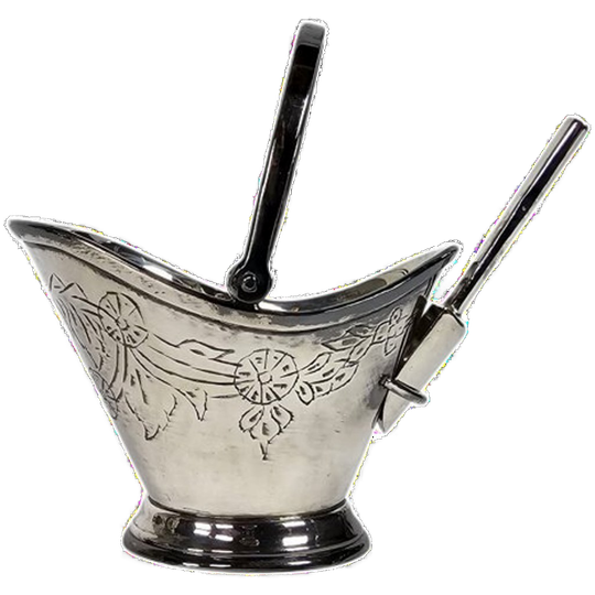 Suikerpot Met Schepje - Gegraveerd - Zilver - Gesigneerd - 3e Kwart 20e Eeuw 1